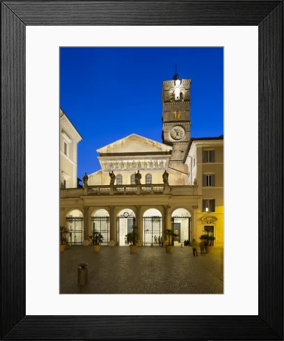 Framed Print : Santa Maria in Trastevere at night, Piazza Santa Maria in Trastevere, Rome, Lazio Framed Print : Santa Maria in Trastevere at night, Piazza Santa Maria in Trastevere, Rome, Lazio