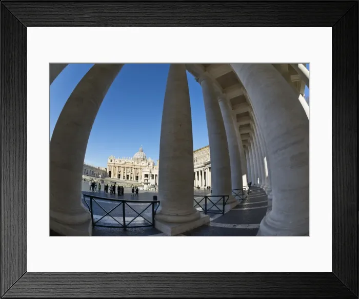 Framed Print : S. t Peters Basilica and the colonnades of St. Peters Square (Piazza San Pietro) Framed Print : S. t Peters Basilica and the colonnades of St. Peters Square (Piazza San Pietro)