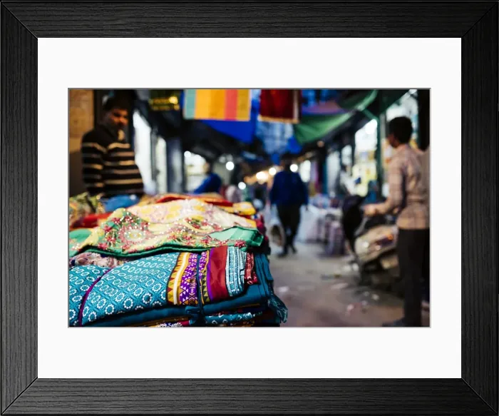 Framed Print : Shastri Textiles Market at night, Amritsar, Punjab, India, Asia Framed Print : Shastri Textiles Market at night, Amritsar, Punjab, India, Asia