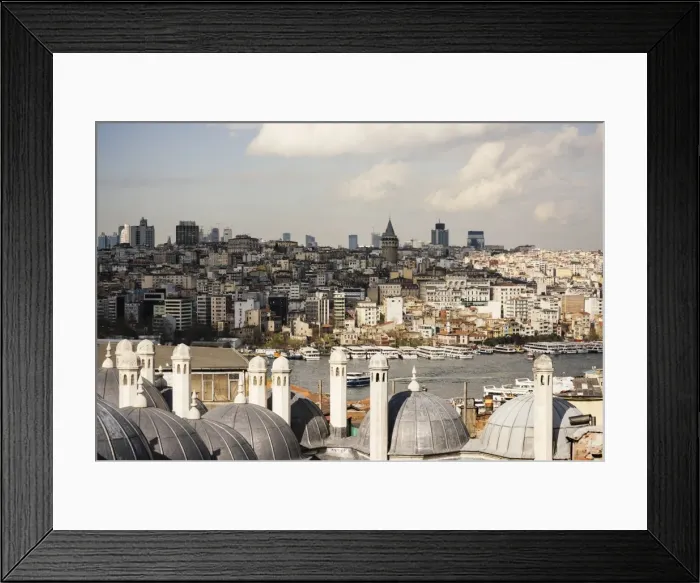 Framed Print : View of city skyline from Suleymaniye Mosque, Istanbul, Turkey, Europe Framed Print : View of city skyline from Suleymaniye Mosque, Istanbul, Turkey, Europe