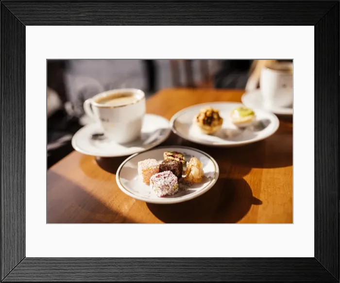 Framed Print : Turkish delights (Lokum) on plate and coffee, Cafe near Spice Bazaar, Istanbul, Turkey Framed Print : Turkish delights (Lokum) on plate and coffee, Cafe near Spice Bazaar, Istanbul, Turkey