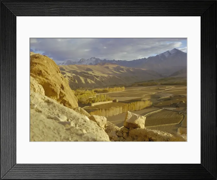 Framed Print : The Bamiyan Valley and the Koh-i-Baba Range of mountains, Afghanistan Framed Print : The Bamiyan Valley and the Koh-i-Baba Range of mountains, Afghanistan