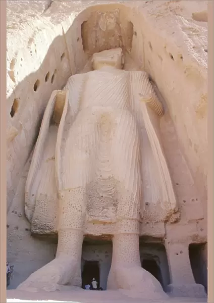 Small Buddha statue in cliff (since destroyed by the Taliban), Bamiyan, Afghanistan