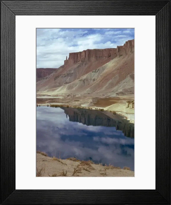 Framed Print : Reflections of mountains in the water of the Band-i-Amir lakes in Afghanistan, Asia Framed Print : Reflections of mountains in the water of the Band-i-Amir lakes in Afghanistan, Asia
