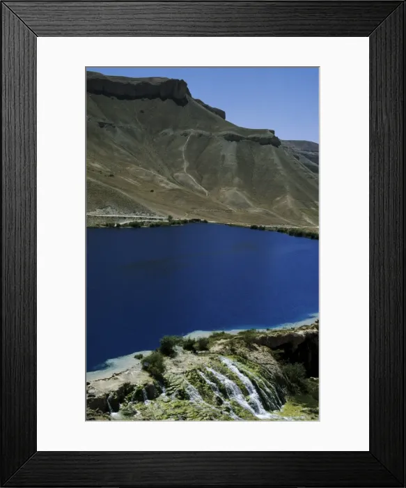 Framed Print : Band-i-Zulfiqar, the main lake at Band-E-Amir (Dam of the King), Afghanistans first National Park set up in 1973 to protect the five lakes, believed by locals to have been created by the Prophet Mohammeds son-in-law Ali, making them a place of pilgrimage Framed Print : Band-i-Zulfiqar, the main lake at Band-E-Amir (Dam of the King), Afghanistans first National Park set up in 1973 to protect the five lakes, believed by locals to have been created by the Prophet Mohammeds son-in-law Ali, making them a place of pilgrimage