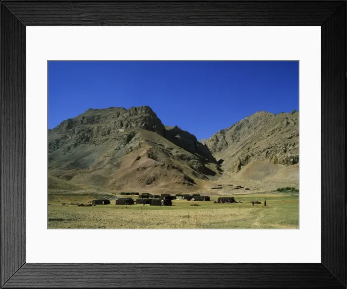 Framed Print : Summer yurts of the Aimaq, a semi-nomadic people who live in mudbrick house villages in winter Framed Print : Summer yurts of the Aimaq, a semi-nomadic people who live in mudbrick house villages in winter