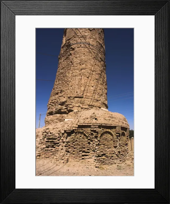 Framed Print : Minaret supported by steel cables, a project undertaken by UNESCO and local experts in 2003 Framed Print : Minaret supported by steel cables, a project undertaken by UNESCO and local experts in 2003
