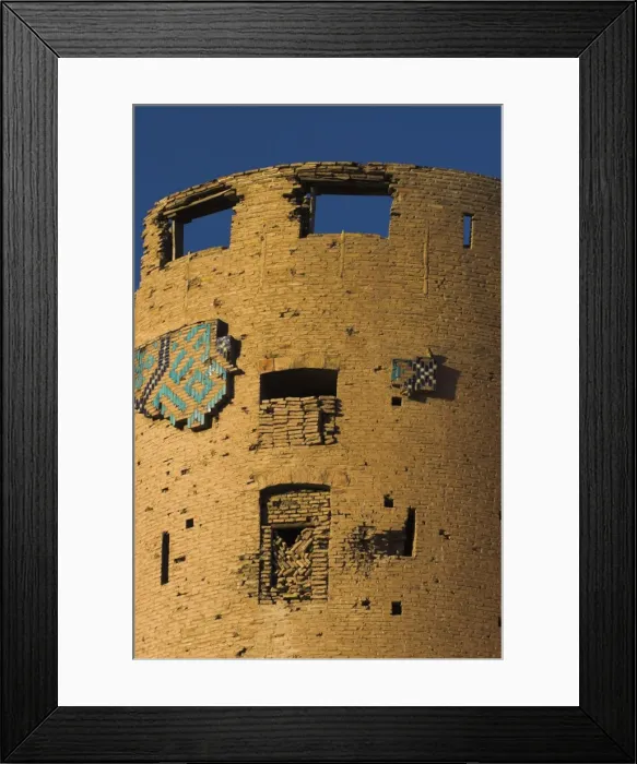 Framed Print : Timurid tilework on tower of the Citadel (Qala-i-Ikhtiyar-ud-din), originally built by Alexander the Great, but in its present form by Malik Fakhruddin in 1305AD, Herat, Herat Province Framed Print : Timurid tilework on tower of the Citadel (Qala-i-Ikhtiyar-ud-din), originally built by Alexander the Great, but in its present form by Malik Fakhruddin in 1305AD, Herat, Herat Province