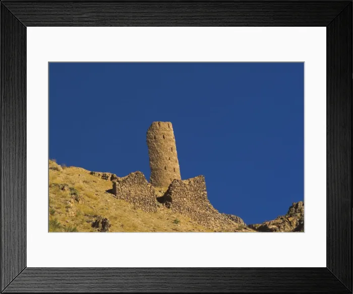 Framed Print : Tower with approximately 82 courses of bricks still standing, Qasr Zarafshan to the north Framed Print : Tower with approximately 82 courses of bricks still standing, Qasr Zarafshan to the north