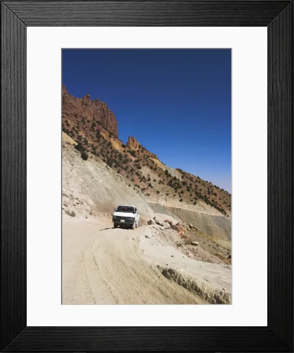 Framed Print : Minibus on Subzak Pass, between Herat and Maimana, Afghanistan, Asia Framed Print : Minibus on Subzak Pass, between Herat and Maimana, Afghanistan, Asia