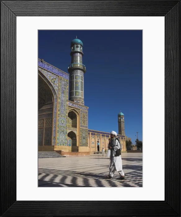Framed Print : Man in front of Friday Mosque or Masjet-e Jam, Herat, Afghanistan, Asia Framed Print : Man in front of Friday Mosque or Masjet-e Jam, Herat, Afghanistan, Asia