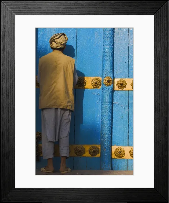 Framed Print : Pilgrim at the Shrine of Hazrat Ali, who was assassinated in 661, Mazar-I-Sharif Framed Print : Pilgrim at the Shrine of Hazrat Ali, who was assassinated in 661, Mazar-I-Sharif