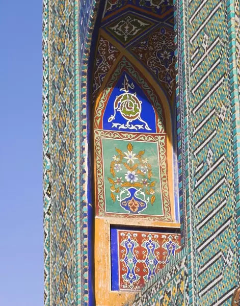 Tilework detail, Shrine of Hazrat Ali, who was assassinated in 661, Mazar-I-Sharif