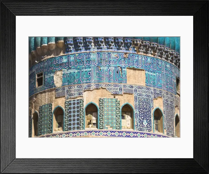 Framed Print : Detail of turquoise glazed tiles on Shrine of Khwaja Abu Nasr Parsa, Balkh Framed Print : Detail of turquoise glazed tiles on Shrine of Khwaja Abu Nasr Parsa, Balkh
