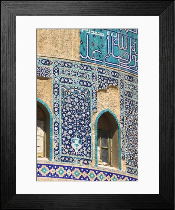 Framed Print : Detail of turquoise glazed tiles on late Timurid style Shrine of Khwaja Abu Nasr Parsa Framed Print : Detail of turquoise glazed tiles on late Timurid style Shrine of Khwaja Abu Nasr Parsa