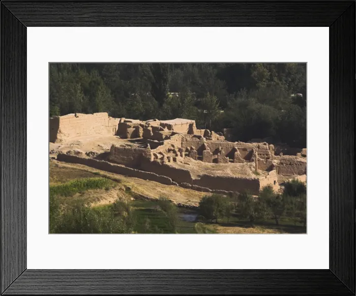 Framed Print : Ruins near Buddhist stupa, carved out of rock known as Top-I-Rustam (Rustams throne) an early burial mound that contained relics of the Buddha, part of a monastery complex dating from the Kushano-Sasanian period 4th-5th century AD, near Haibak, Samangan Province Framed Print : Ruins near Buddhist stupa, carved out of rock known as Top-I-Rustam (Rustams throne) an early burial mound that contained relics of the Buddha, part of a monastery complex dating from the Kushano-Sasanian period 4th-5th century AD, near Haibak, Samangan Province