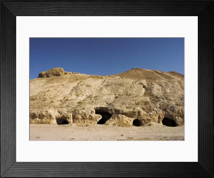 Framed Print : Buddhist caves, living quarters of the monks, in rock-carved stupa-monastery complex dating from the Kushano-Sasanian period, Takht-I-Rustam (Rustams Throne), near Haibak, Samangan Province Framed Print : Buddhist caves, living quarters of the monks, in rock-carved stupa-monastery complex dating from the Kushano-Sasanian period, Takht-I-Rustam (Rustams Throne), near Haibak, Samangan Province