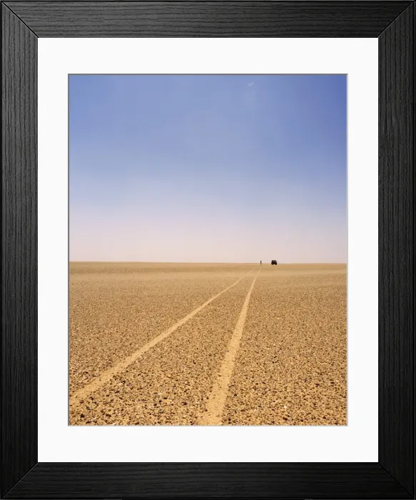 Framed Print : Typical example of the reg, a vast featureless stoney plain, Sahara region Framed Print : Typical example of the reg, a vast featureless stoney plain, Sahara region
