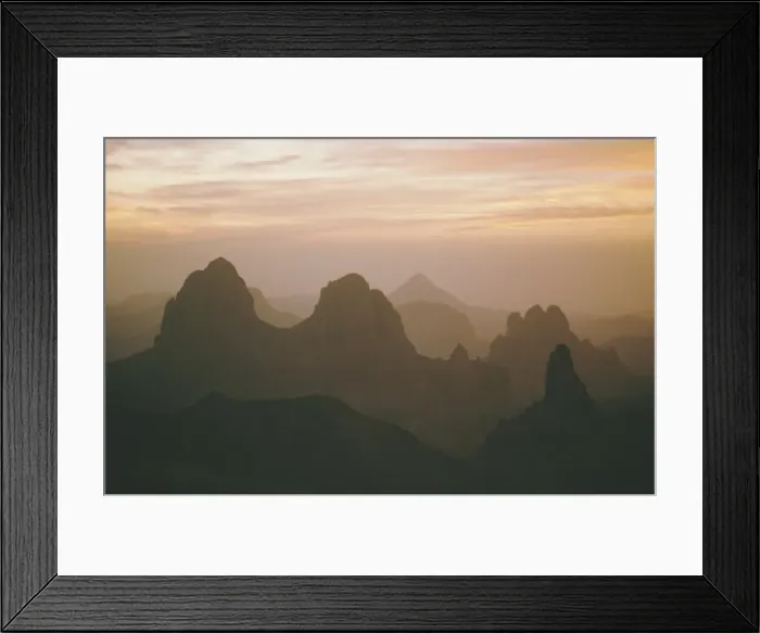 Framed Print : Sahara Desert, Hoggar Mountains, sunrise over Assekrem, Algeria, North Africa Framed Print : Sahara Desert, Hoggar Mountains, sunrise over Assekrem, Algeria, North Africa