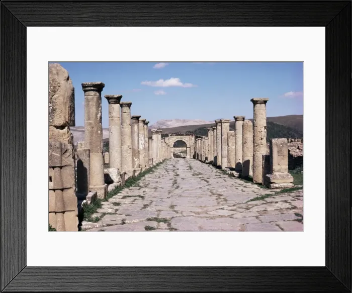 Framed Print : Main street and arch from the capitol, Roman site of Djemila, UNESCO World Heritage Site Framed Print : Main street and arch from the capitol, Roman site of Djemila, UNESCO World Heritage Site