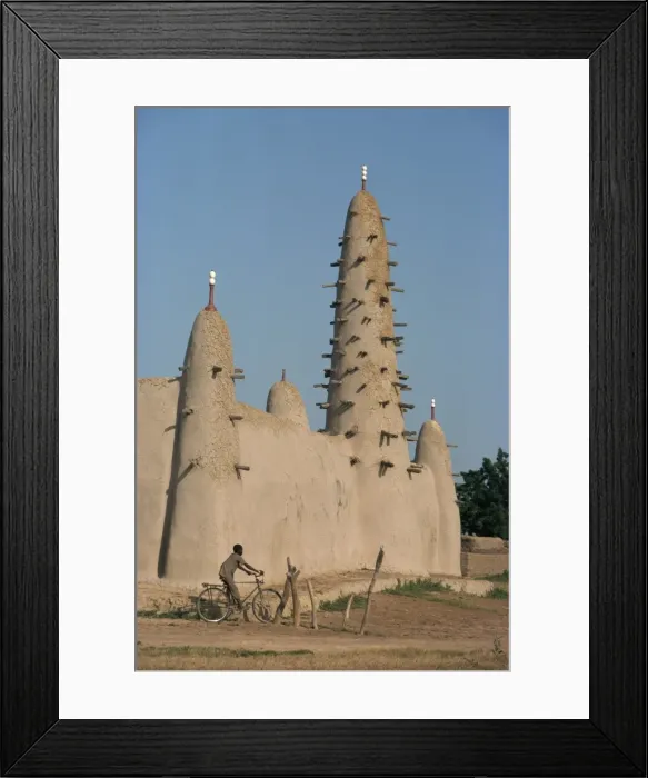 Framed Print : Mud built minaret and mosque, Koupela, Burkina Faso, Africa Framed Print : Mud built minaret and mosque, Koupela, Burkina Faso, Africa