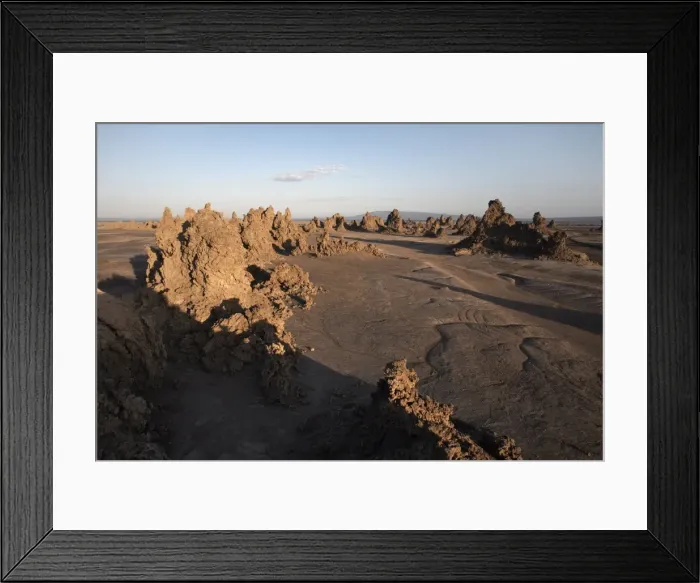 Framed Print : The desolate landscape of Lac Abbe, dotted with limestone chimneys, Djibouti, Africa Framed Print : The desolate landscape of Lac Abbe, dotted with limestone chimneys, Djibouti, Africa