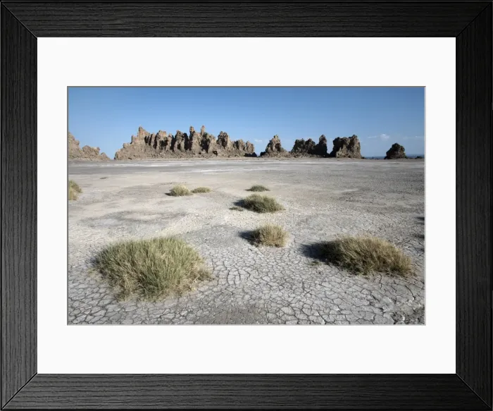 Framed Print : The desolate landscape of Lac Abbe, dotted with limestone chimneys, Djibouti, Africa Framed Print : The desolate landscape of Lac Abbe, dotted with limestone chimneys, Djibouti, Africa