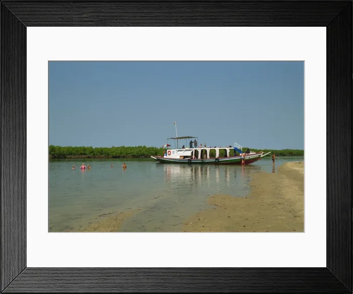 Framed Print : Tourist boat on backwaters near Banjul, Gambia, West Africa, Africa Framed Print : Tourist boat on backwaters near Banjul, Gambia, West Africa, Africa