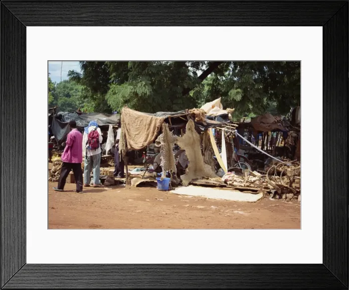 Framed Print : Animal skins for sale, Bamako, Mali, Africa Framed Print : Animal skins for sale, Bamako, Mali, Africa