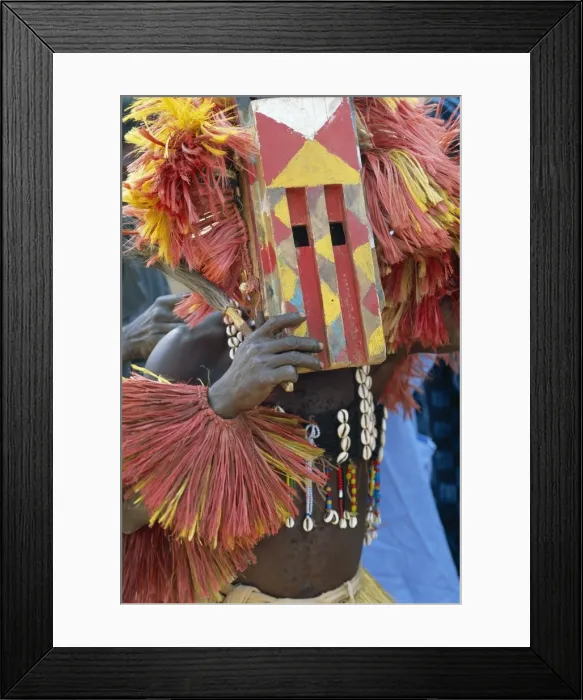 Framed Print : Masked Dogon dancer, Sangha, Mali Framed Print : Masked Dogon dancer, Sangha, Mali