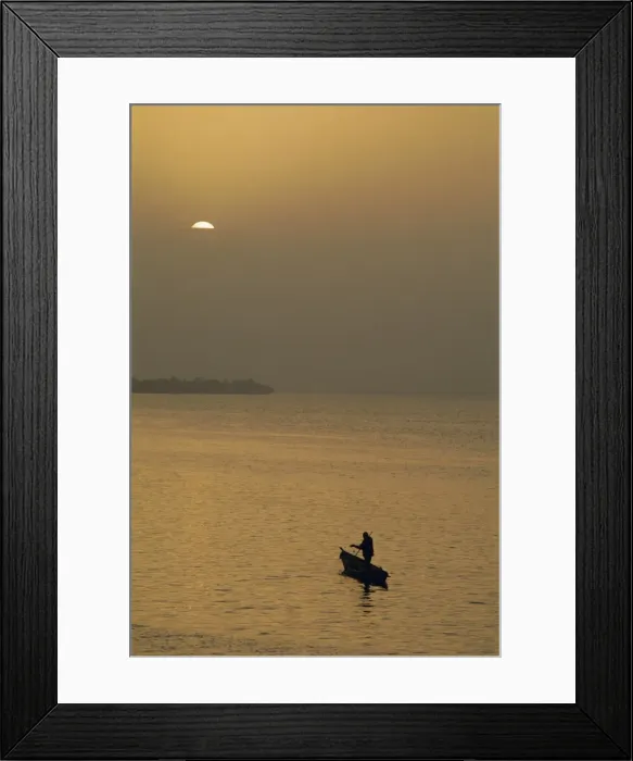 Framed Print : Small boat on the River Niger, Segou, Mali, Africa Framed Print : Small boat on the River Niger, Segou, Mali, Africa