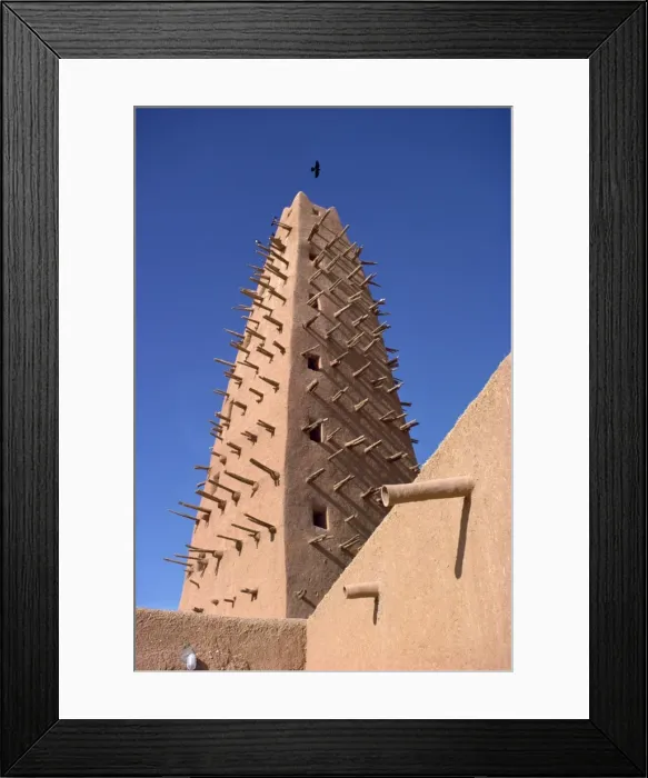 Framed Print : Detail of mosque minaret in Agadez, Sahel, Niger, Africa Framed Print : Detail of mosque minaret in Agadez, Sahel, Niger, Africa