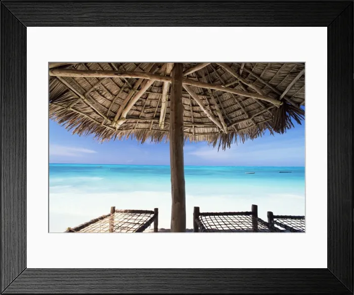 Framed Print : Beach parasol overlooking Indian Ocean, Jambiani beach, island of Zanzibar Framed Print : Beach parasol overlooking Indian Ocean, Jambiani beach, island of Zanzibar
