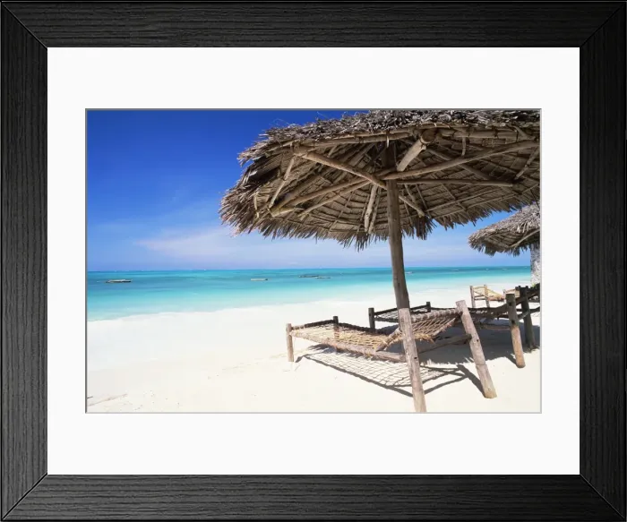 Framed Print : Beach parasol overlooking Indian Ocean, Jambiani beach, island of Zanzibar Framed Print : Beach parasol overlooking Indian Ocean, Jambiani beach, island of Zanzibar