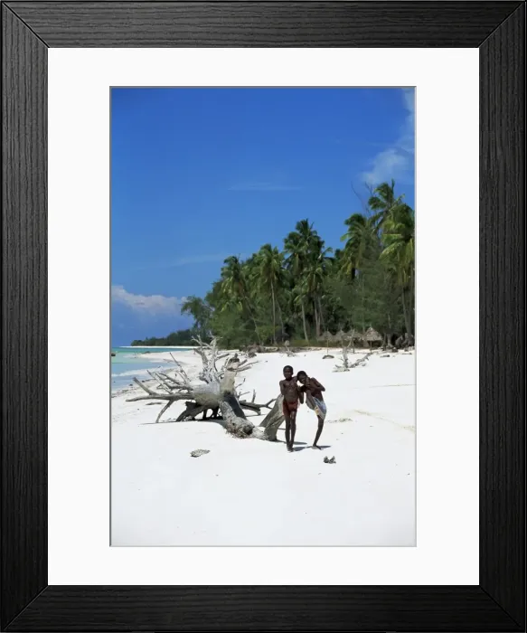 Framed Print : Zanzibari boys playing on Pingwe beach, Zanzibar, Tanzania, East Africa, Africa