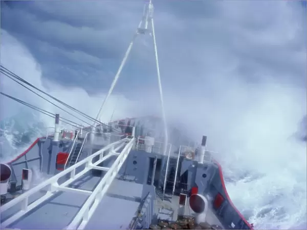 RRS Bransfield in rough seas en route to Antarctica, Polar Regions