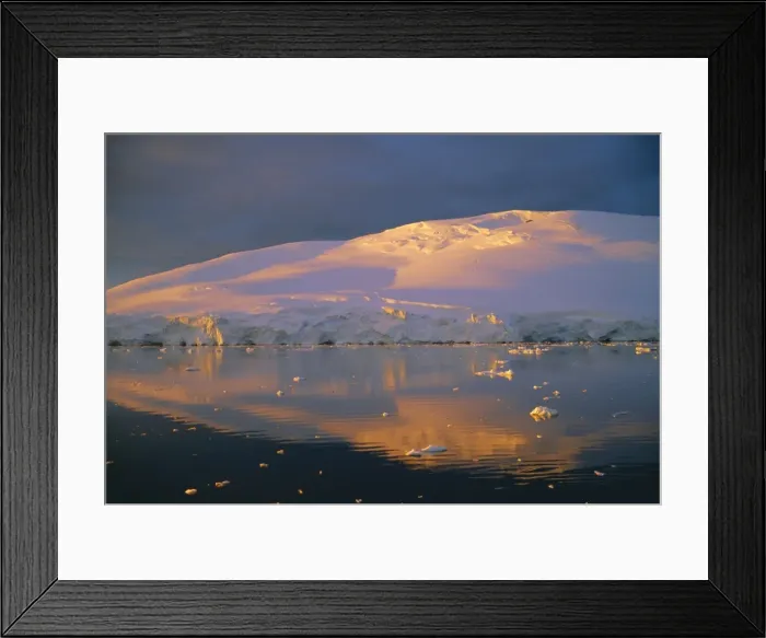 Framed Print : Coastal landscape lit by the midnight sun, Antarctic Peninsula, Antarctica Framed Print : Coastal landscape lit by the midnight sun, Antarctic Peninsula, Antarctica