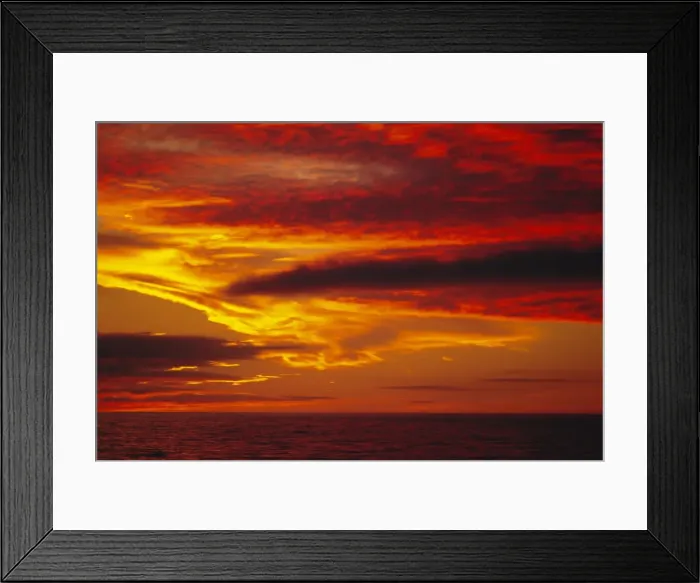 Framed Print : Dramatic sky and red clouds at sunset, Antarctica, , Polar Regions