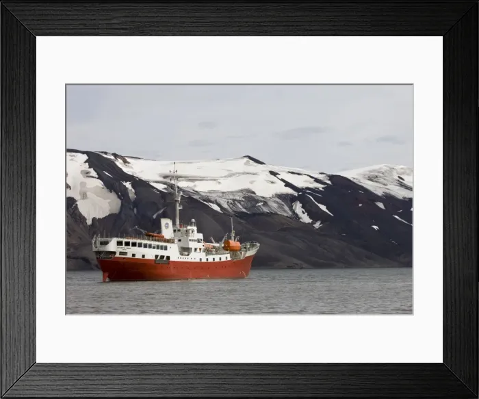 Framed Print : Antarctic Dream ship, Telephone Bay, Deception Island, South Shetland Islands Framed Print : Antarctic Dream ship, Telephone Bay, Deception Island, South Shetland Islands