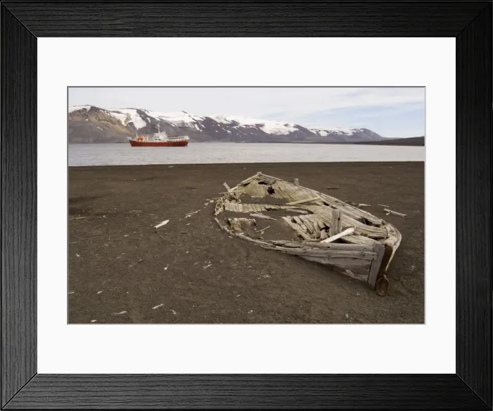Framed Print : Old whaling boat, Telephone Bay, Deception Island, South Shetland Islands Framed Print : Old whaling boat, Telephone Bay, Deception Island, South Shetland Islands