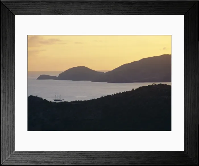 Framed Print : Sunset over English Harbour, Shirley Heights, Antigua Framed Print : Sunset over English Harbour, Shirley Heights, Antigua