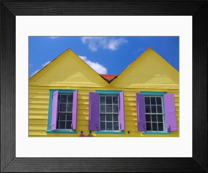Framed Print : Colourful building, St. Johns, Antigua, West Indies