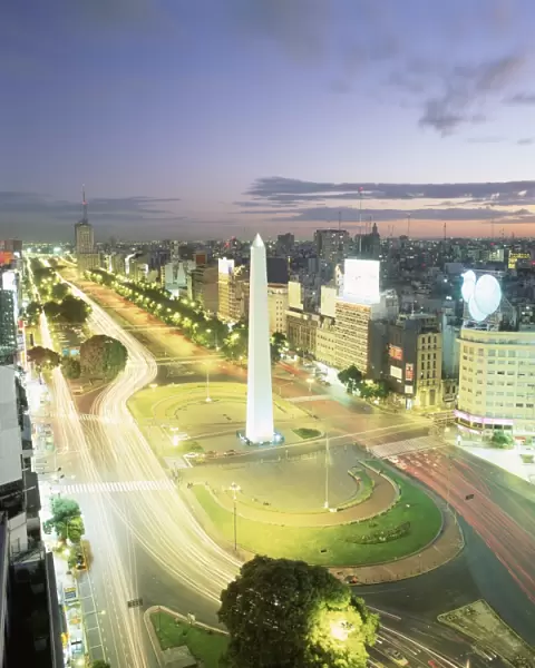 Plaza de la Republica, the Obelisk and worlds widest avenue, Avenida 9 de Julio