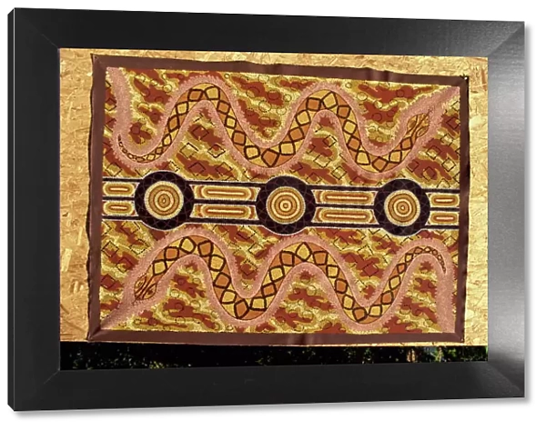 A dream painting with snakes of the Walpiri Tribe, Australia, Pacific