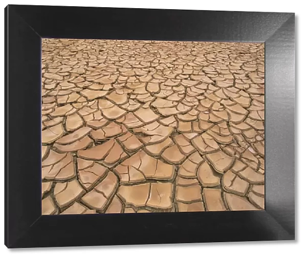 Arid landscape of dry cracked earth in a drought, South Australia, Australia, Pacific