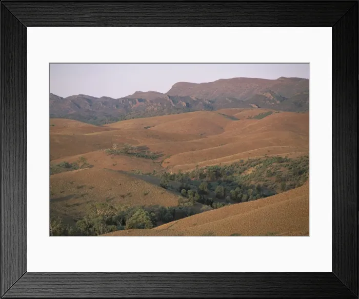 Framed Print : View over hills from Stokes Hill Lookout, Flinders Range, South Australia Framed Print : View over hills from Stokes Hill Lookout, Flinders Range, South Australia