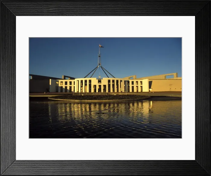 Framed Print : Exterior of Parliament House, early morning, Canberra, A. C. T. (Australian Capital Territory)