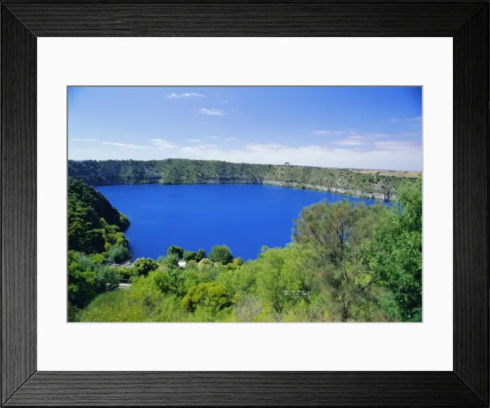Framed Print : The Blue Lake, a natural reservoir and one of three crater lakes at the top of Mt Gambier Framed Print : The Blue Lake, a natural reservoir and one of three crater lakes at the top of Mt Gambier