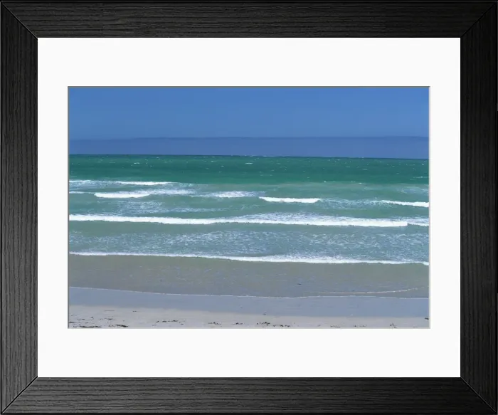 Framed Print : Seascape from the surf beach at the quiet resort of Beachport, in southeast of South Australia Framed Print : Seascape from the surf beach at the quiet resort of Beachport, in southeast of South Australia