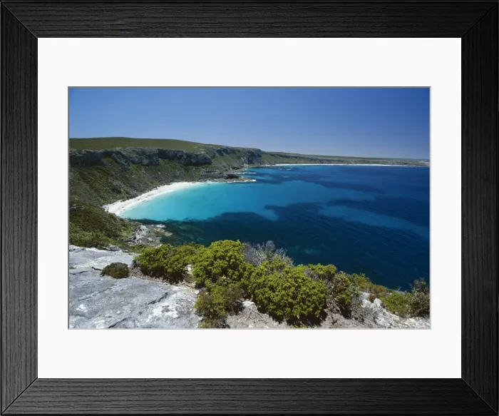 Framed Print : View from Cape du Couedit towards Weirs Cove and coastline at southwest tip of island Framed Print : View from Cape du Couedit towards Weirs Cove and coastline at southwest tip of island